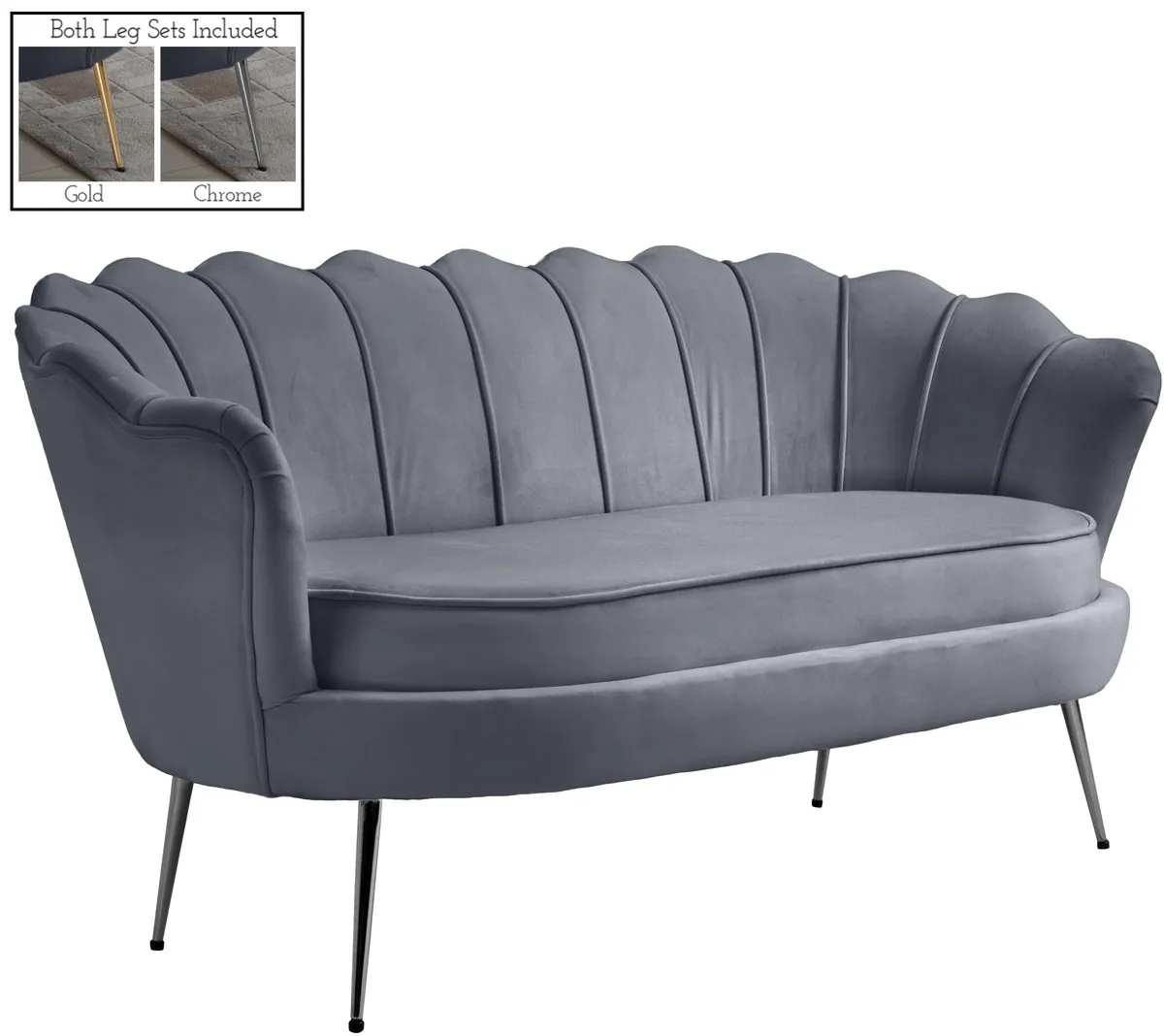 Gardenia - Loveseat - Gray - View 2