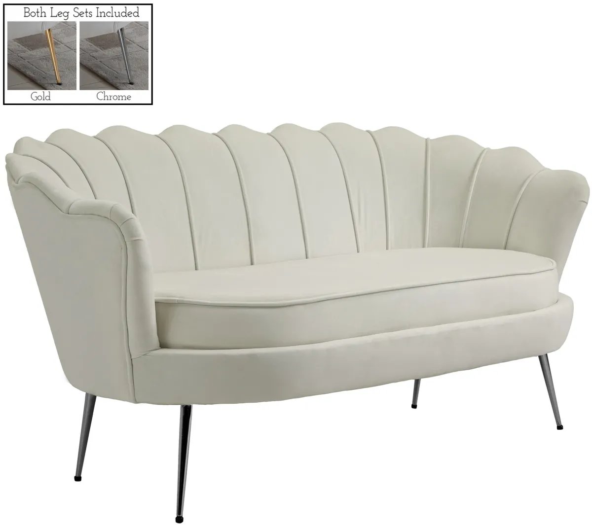 Gardenia - Loveseat - Cream - View 2