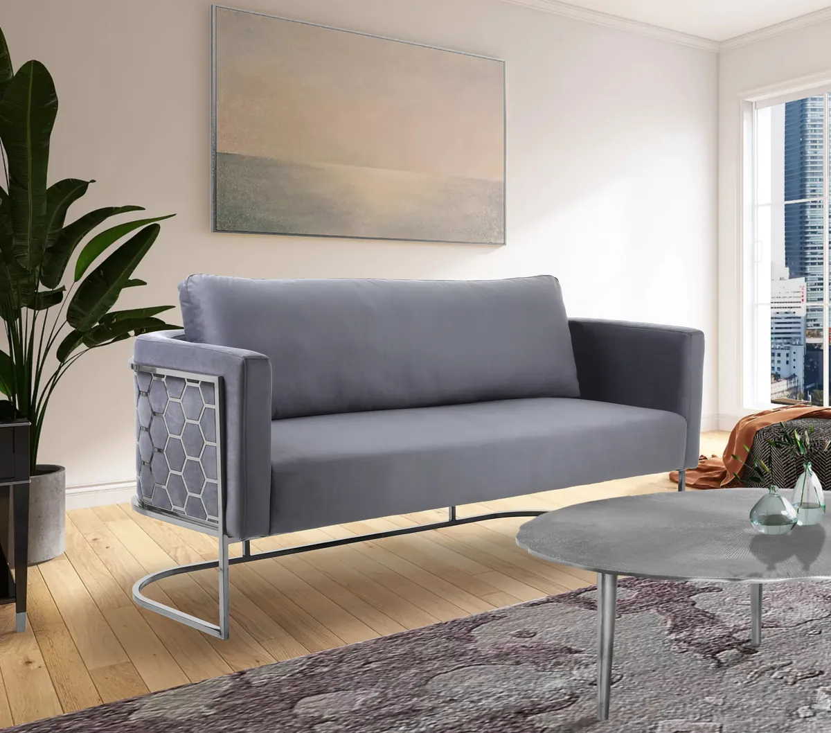 Casa - Sofa - Gray - Fabric - View 2