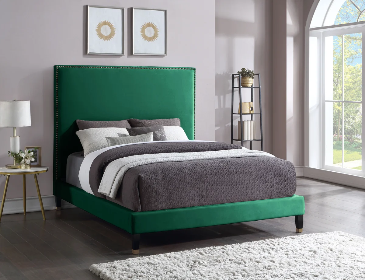 Harlie - Queen Bed - Green - View 2