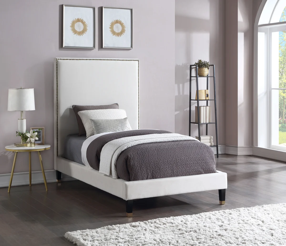 Harlie - Twin Bed - Cream - View 2