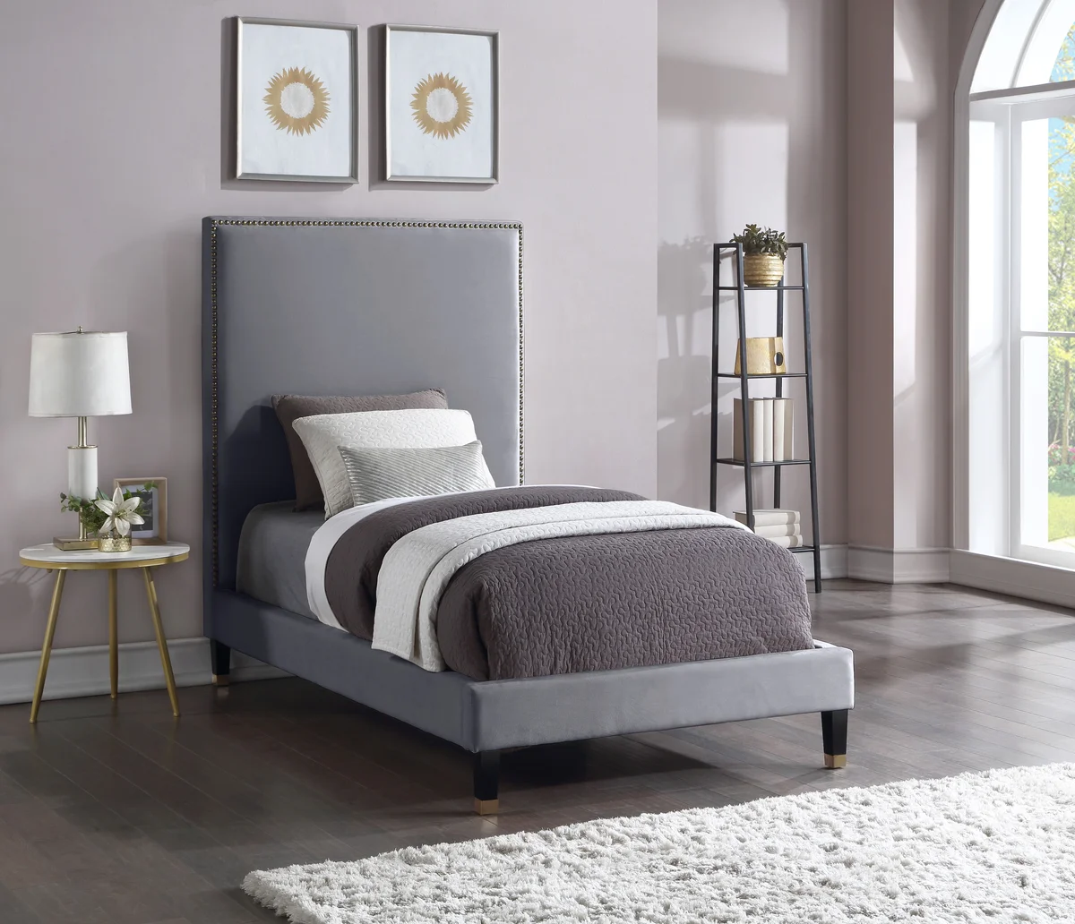 Harlie - Twin Bed - Gray - View 2