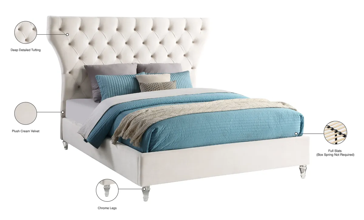 Kira - Queen Bed - Cream