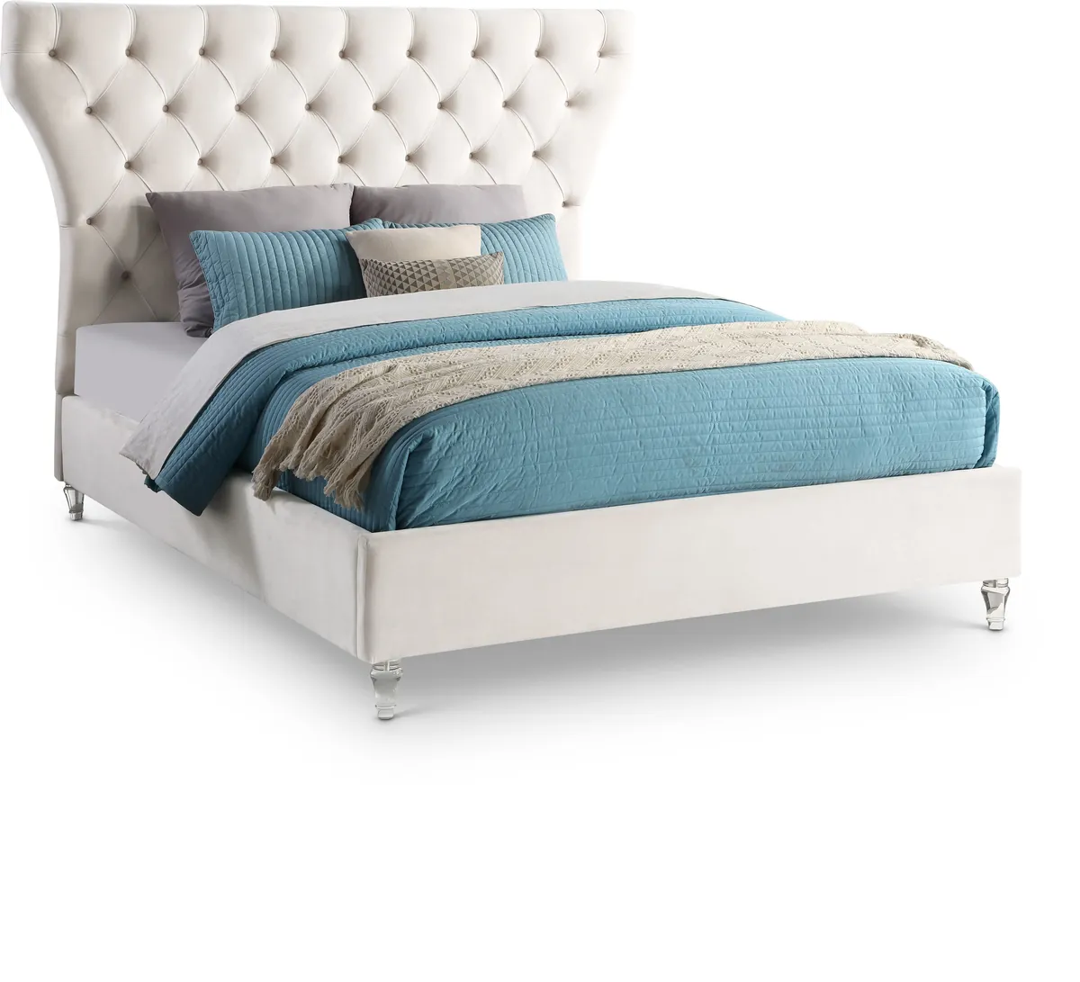 Kira - King Bed - Cream