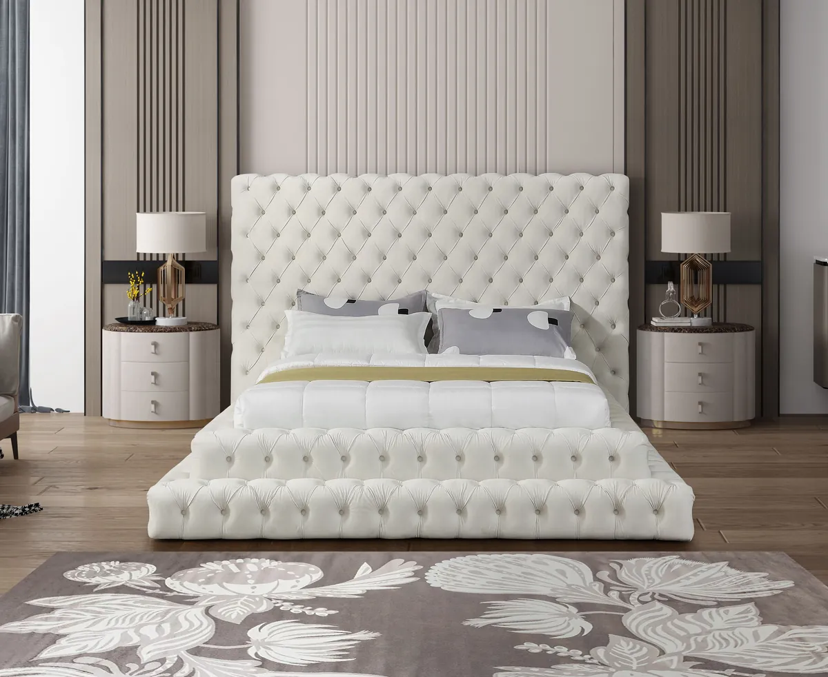 Revel - Queen Bed - Cream