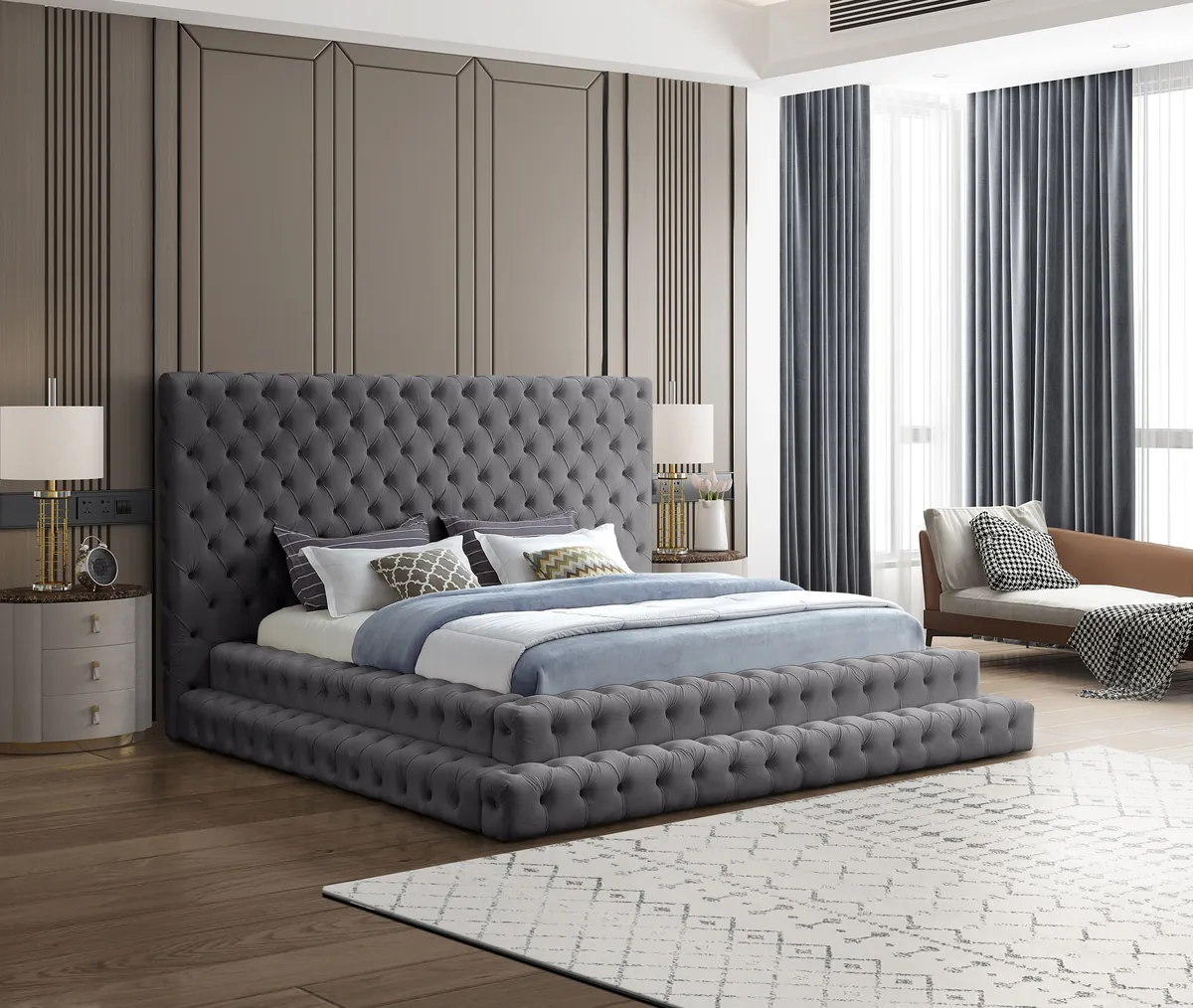 Revel - King Bed - Gray - View 2