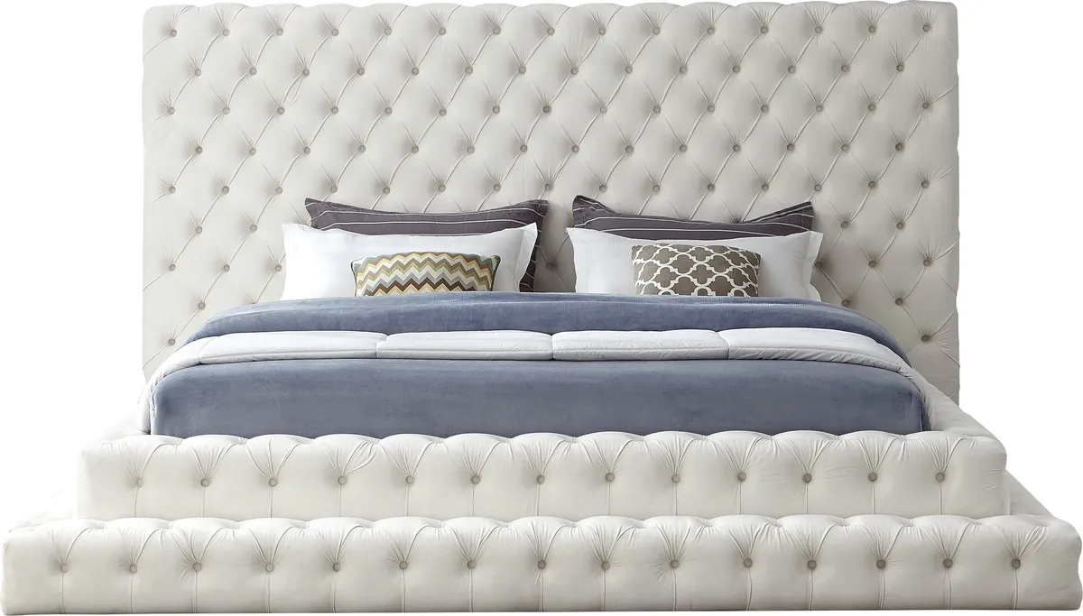 Revel - King Bed - Cream