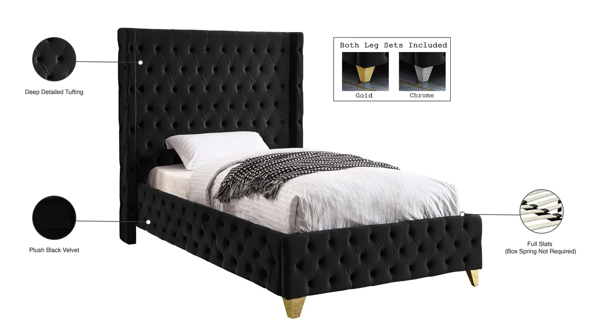 Savan - Twin Bed - Black