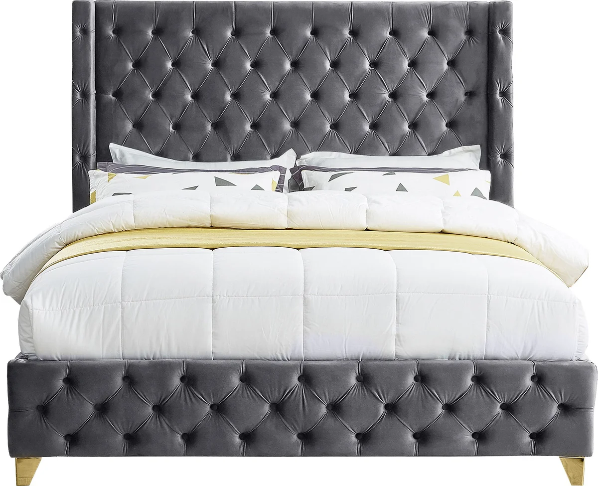 Savan - King Bed - Gray