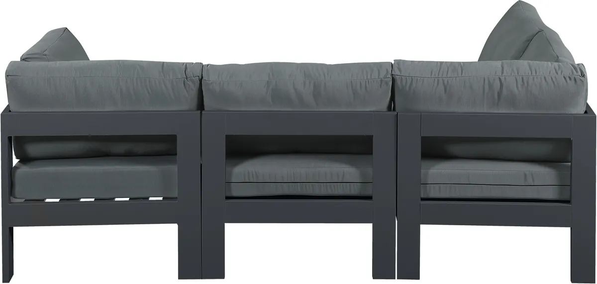 Nizuc - Outdoor Patio 4 Piece Modular Sectional With Gray Frame - Gray