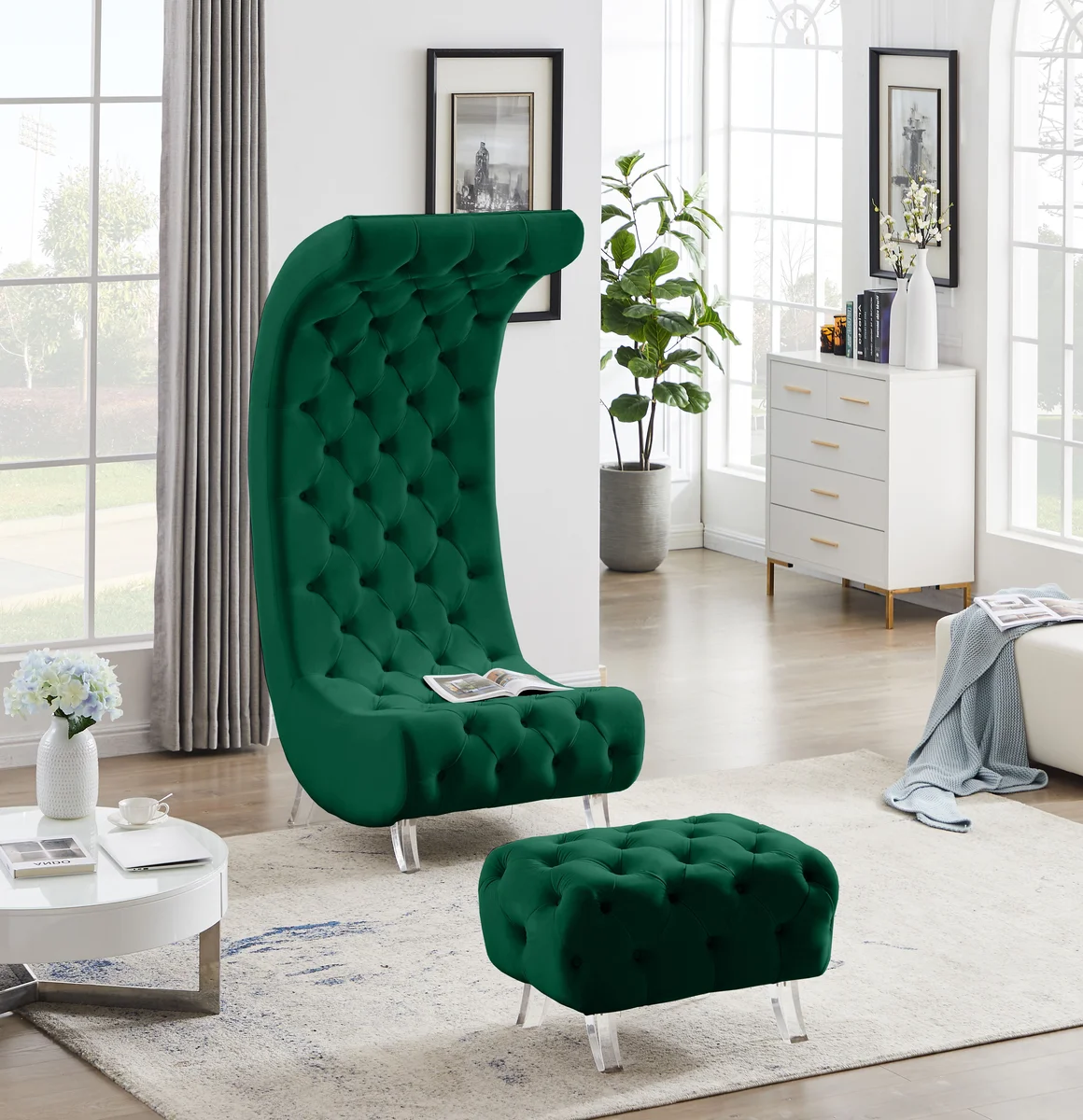 Crescent - Accent Chair - Green