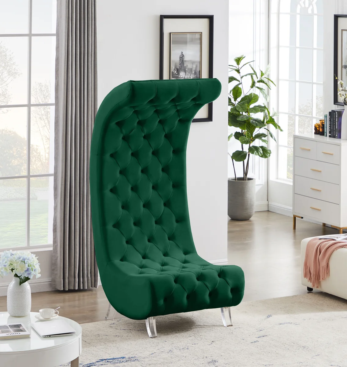 Crescent - Accent Chair - Green - View 2