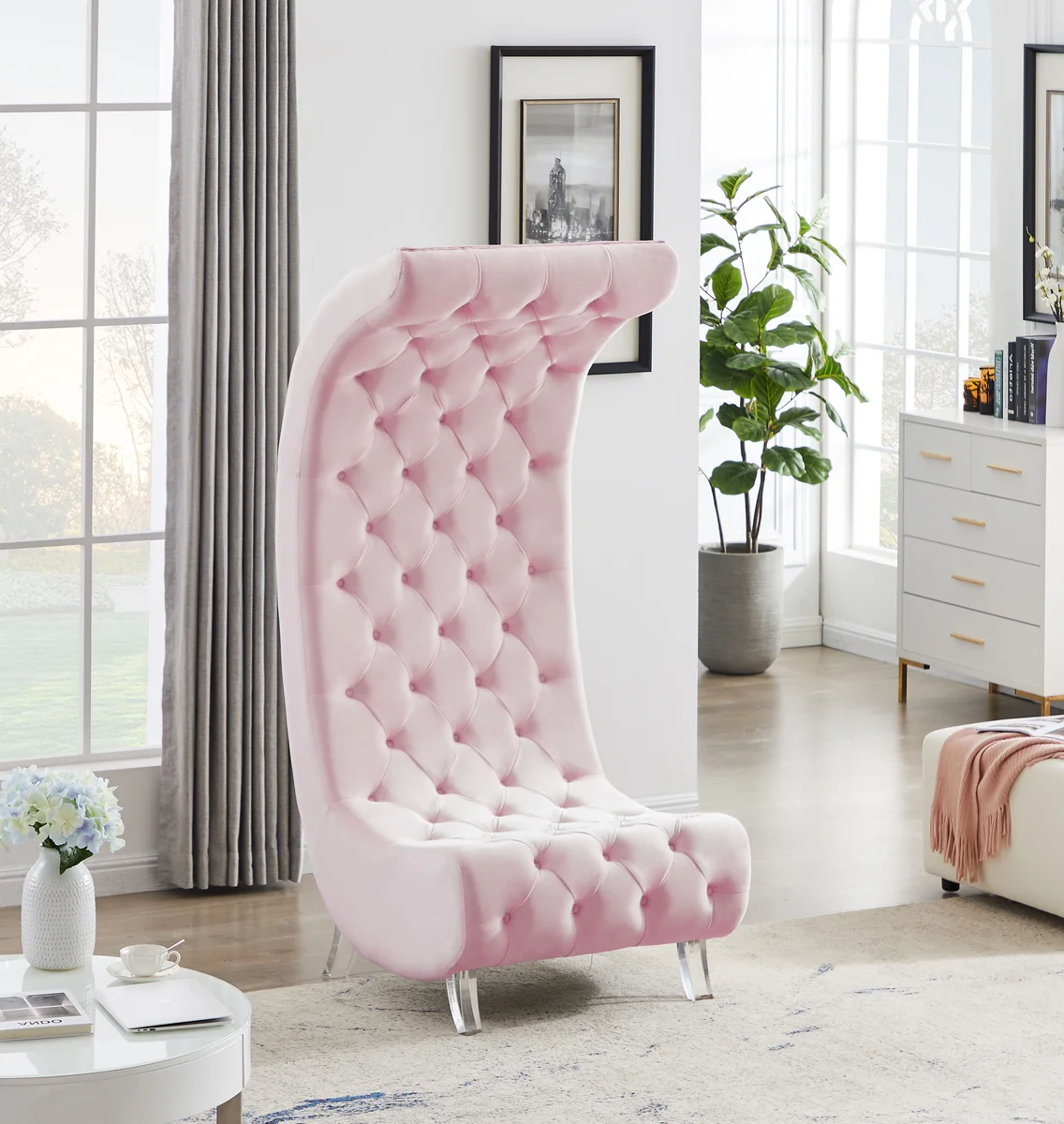 Crescent - Accent Chair - Pink - View 2