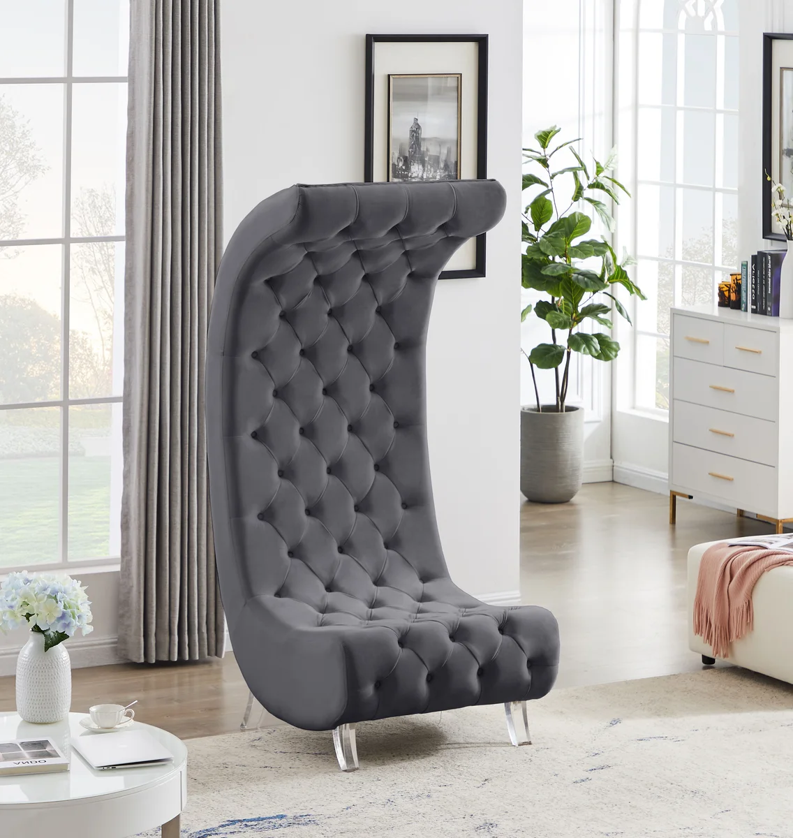 Crescent - Accent Chair - Gray - View 2