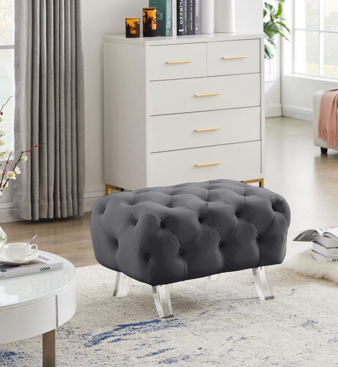 Crescent - Ottoman - Gray - View 2