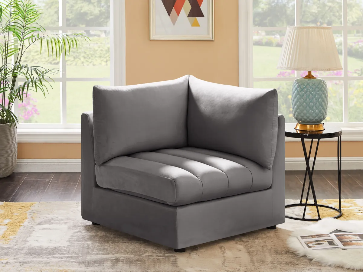 Jacob - Corner Chair - Gray - View 2