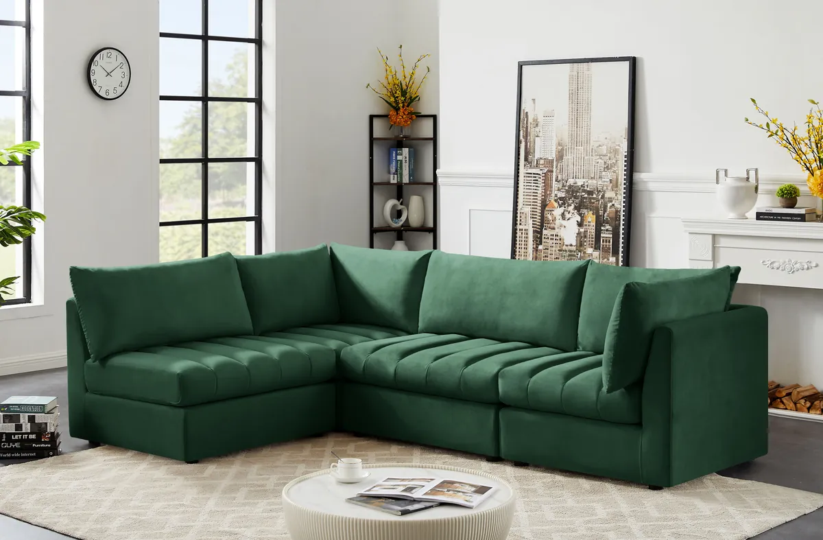 Jacob - Modular Croner Sectional 4 Piece - Green