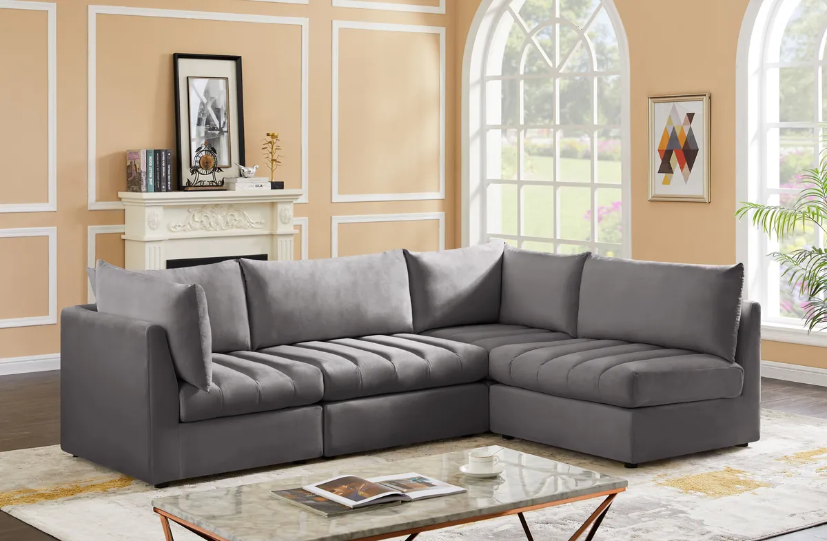 Jacob - Modular Croner Sectional 4 Piece - Gray