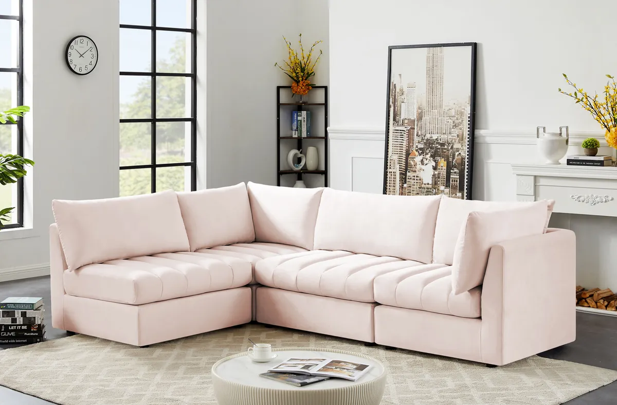 Jacob - Modular Croner Sectional 4 Piece - Pink