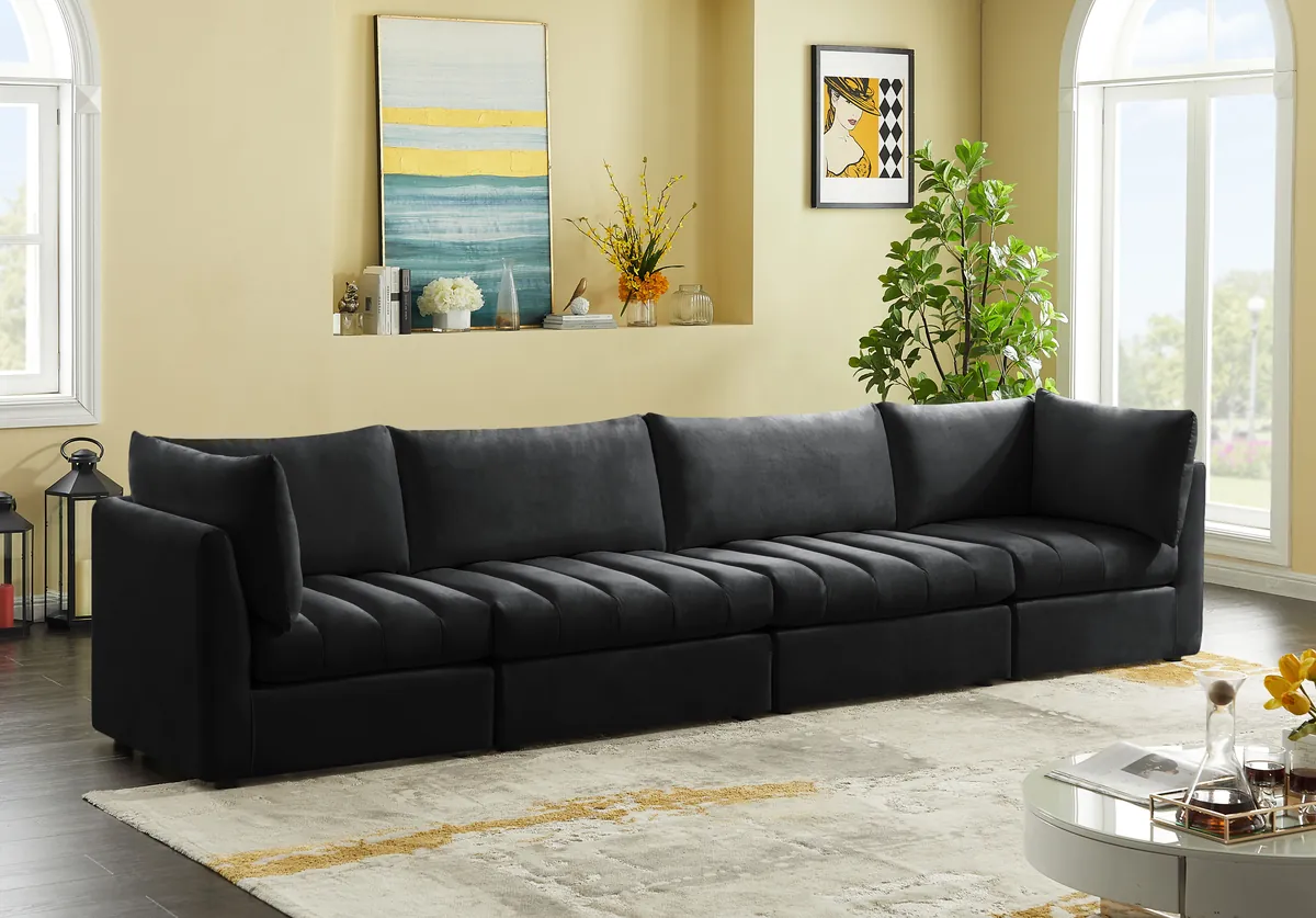 Jacob - Modular 4 Seat Sofa - Black - View 2