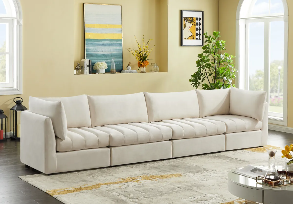 Jacob - Modular 4 Seat Sofa - Cream - View 2
