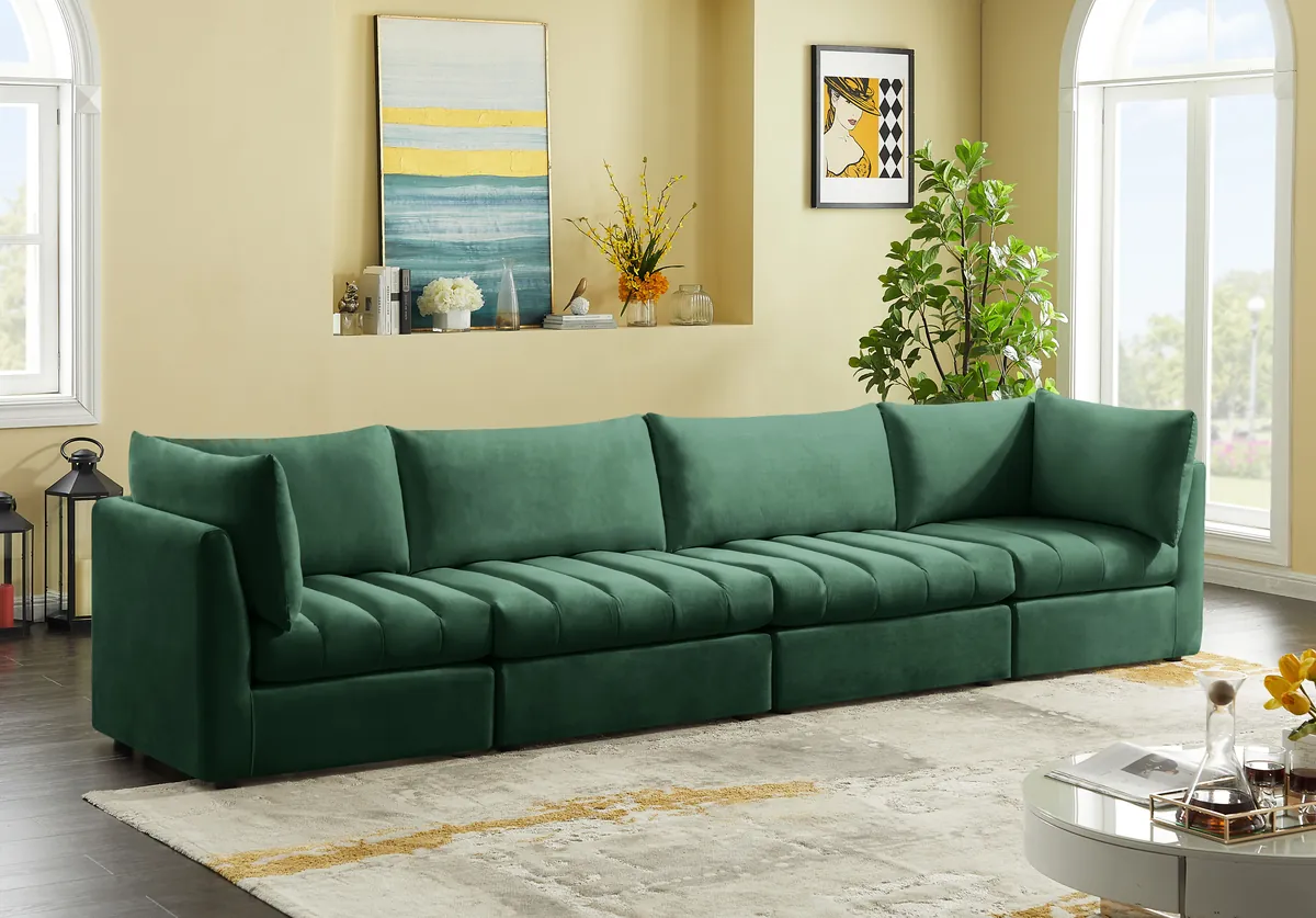 Jacob - Modular 4 Seat Sofa - Green - View 2