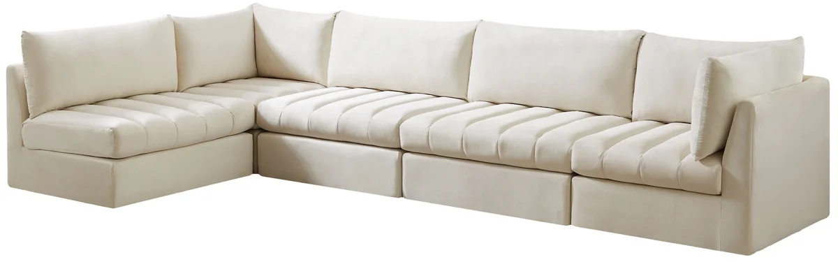 Jacob - Modular Sectional 5 Piece - Cream - View 2