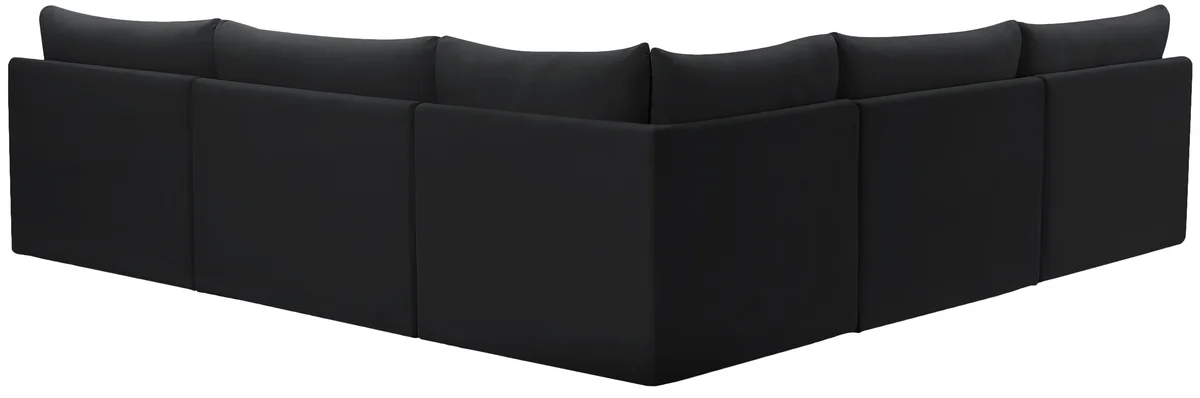 Jacob - Modular Corner Armless Sectional 5 Piece - Black