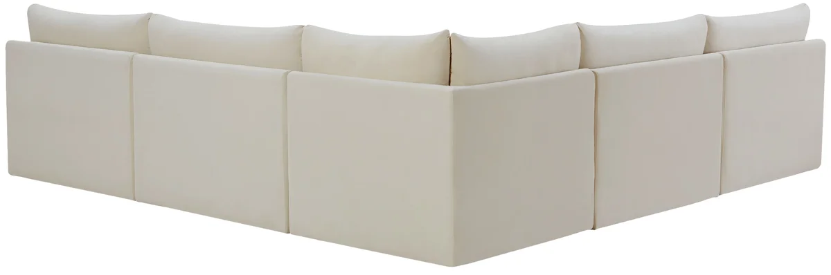 Jacob - Modular Corner Armless Sectional 5 Piece - Cream
