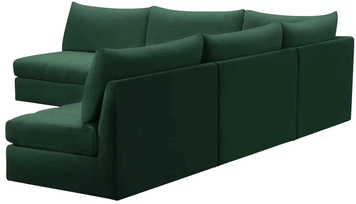 Jacob - Modular Corner Armless Sectional 5 Piece - Green