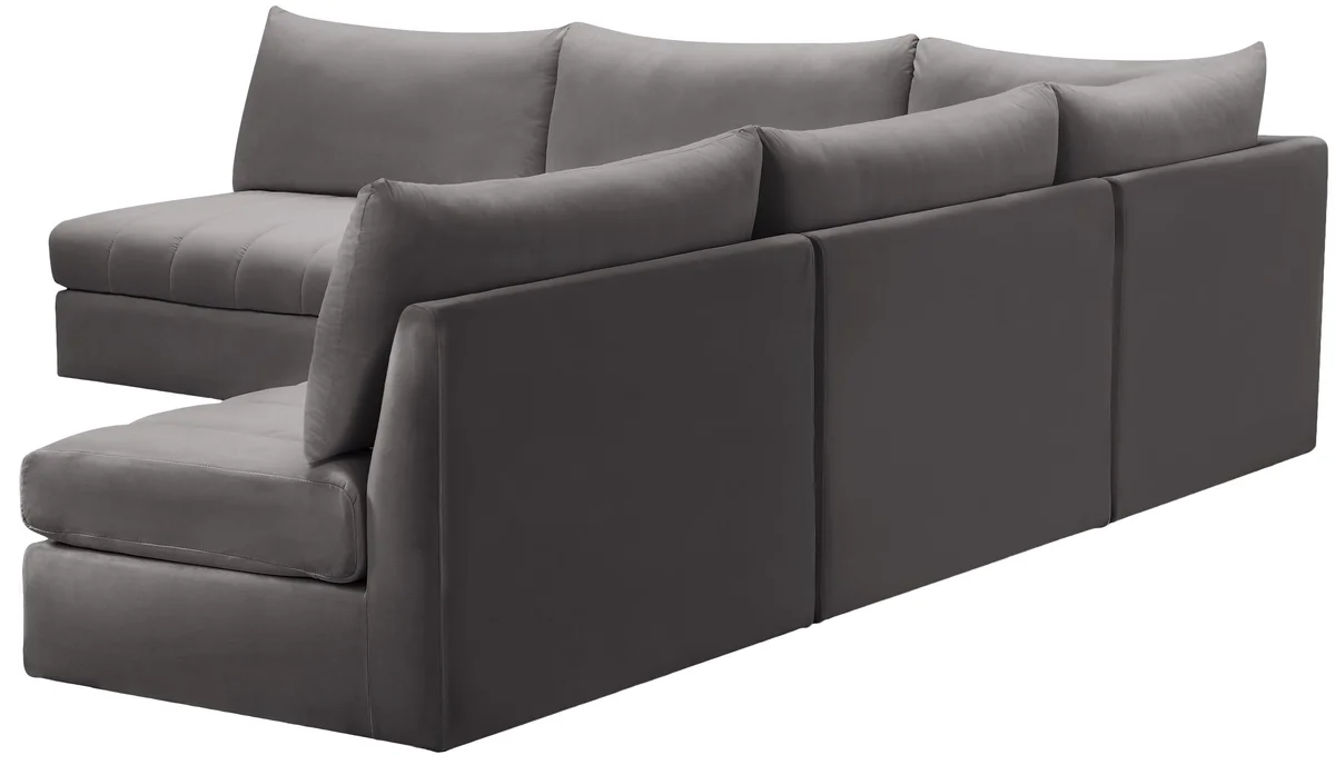 Jacob - Modular Corner Armless Sectional 5 Piece - Gray