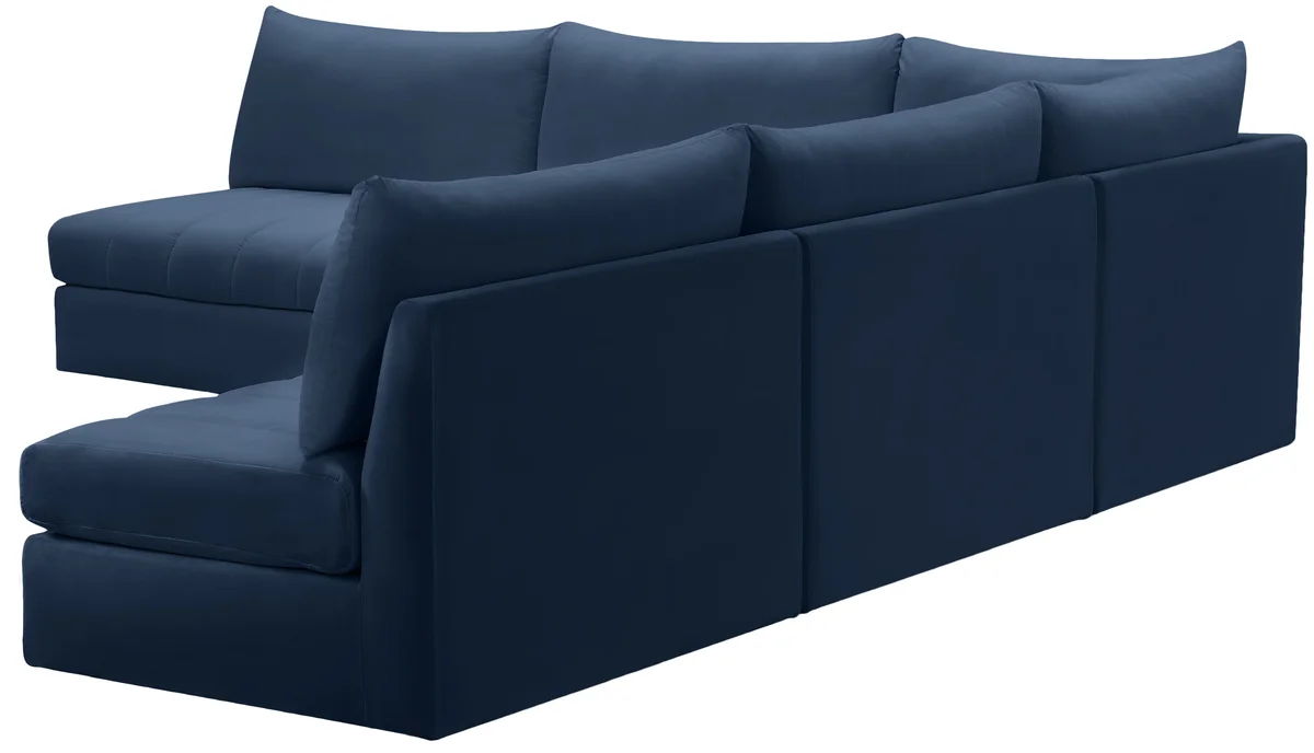 Jacob - Modular Corner Armless Sectional 5 Piece - Navy