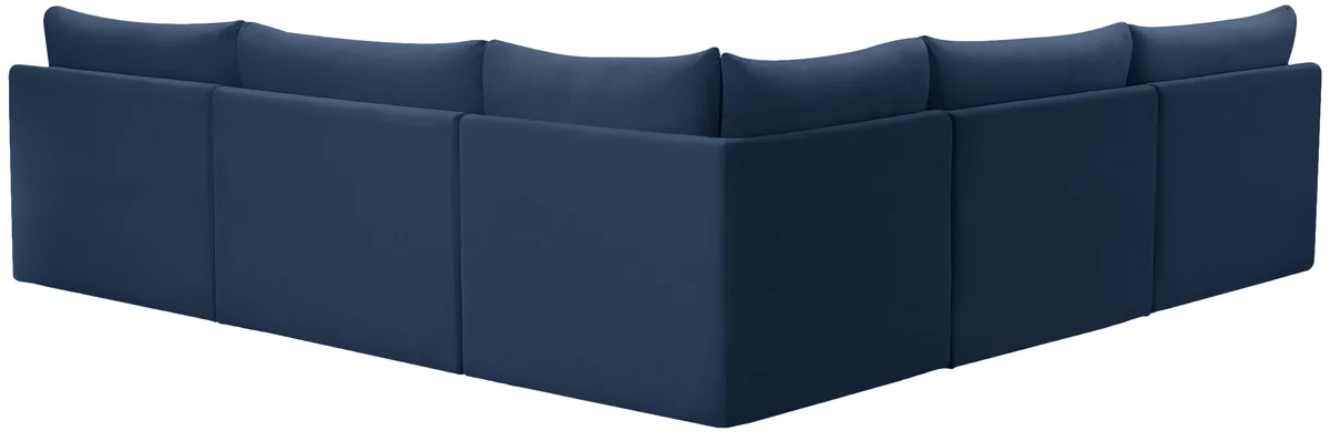 Jacob - Modular Corner Armless Sectional 5 Piece - Navy
