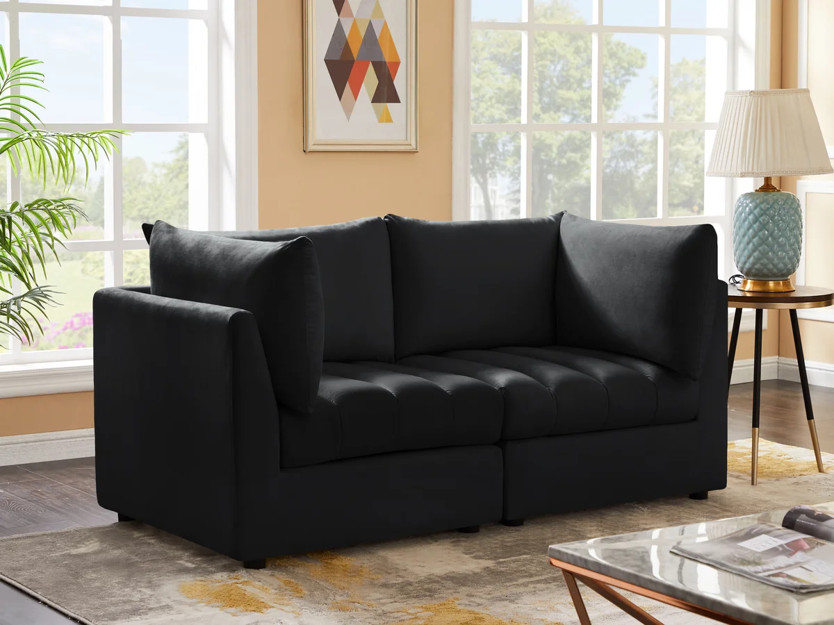 Jacob - Modular 2 Seat Sofa - Black - View 2