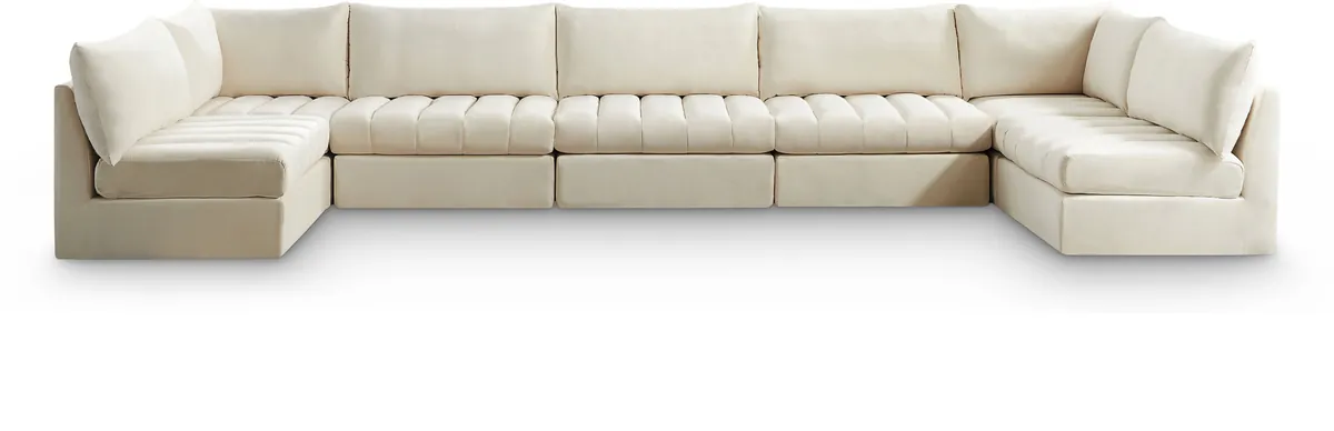 Jacob - Modular U-Shaped Sectional 7 Piece - Cream