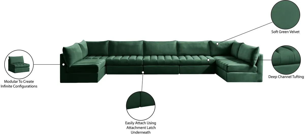 Jacob - Modular U-Shaped Sectional 7 Piece - Green