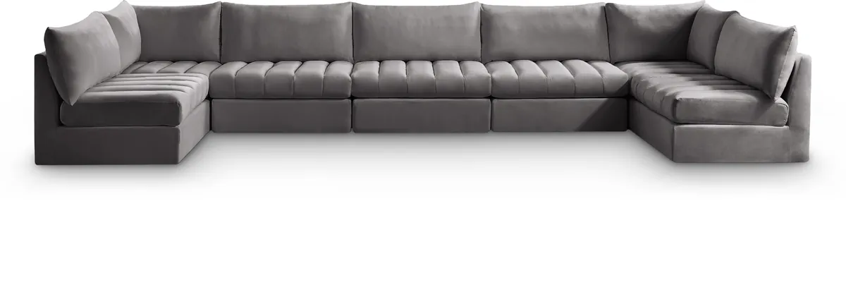 Jacob - Modular U-Shaped Sectional 7 Piece - Gray