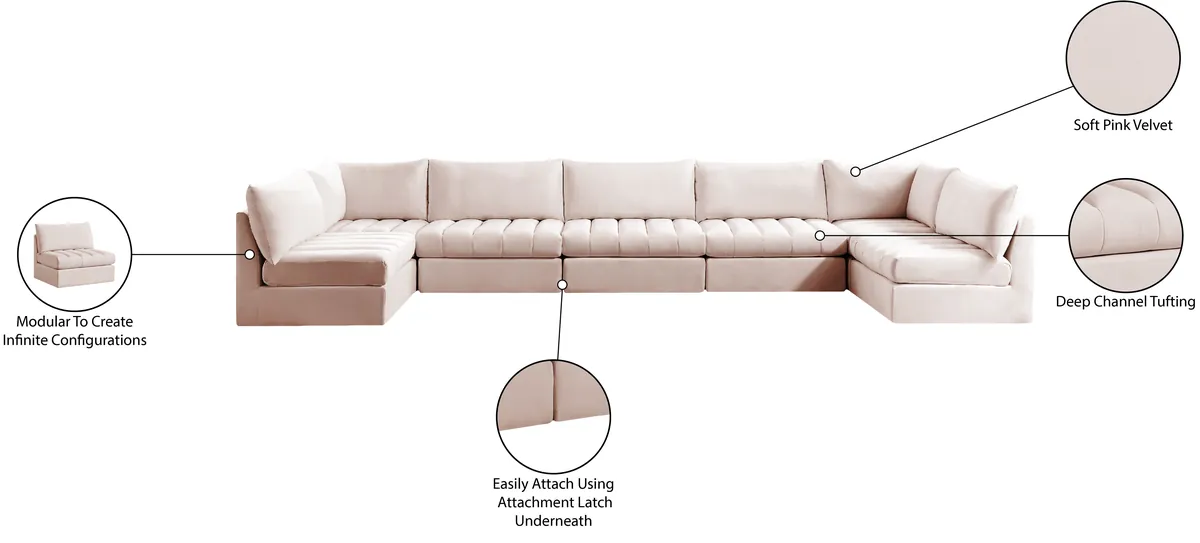 Jacob - Modular U-Shaped Sectional 7 Piece - Pink