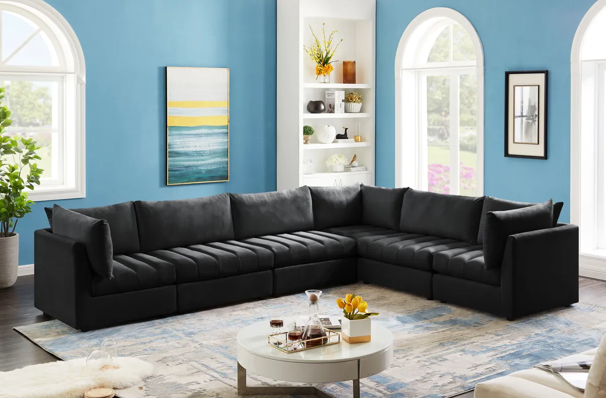 Jacob - Modular Sectional 6 Piece - Black