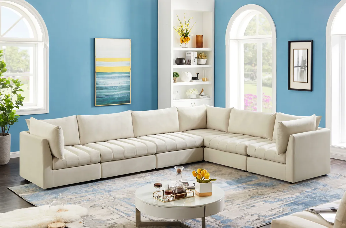 Jacob - Modular Sectional 6 Piece - Cream