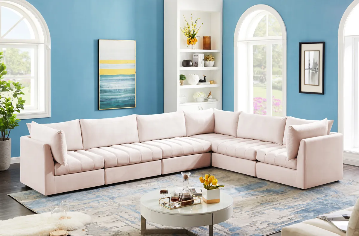 Jacob - Modular Sectional 6 Piece - Pink