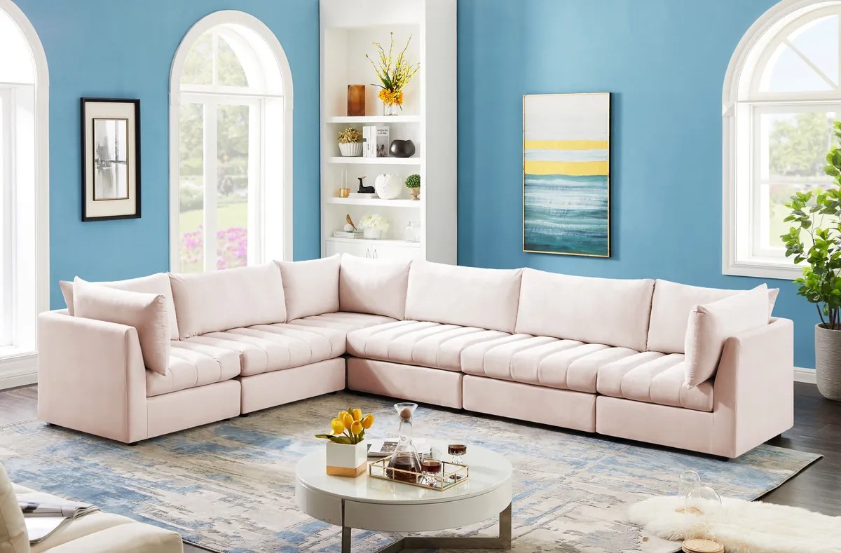 Jacob - Modular Sectional 6 Piece - Pink