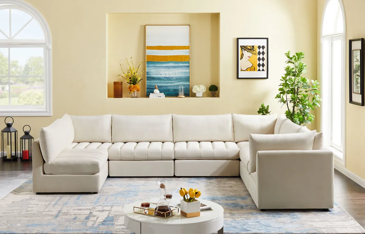 Jacob - Modular Sectional 7 Piece - Cream