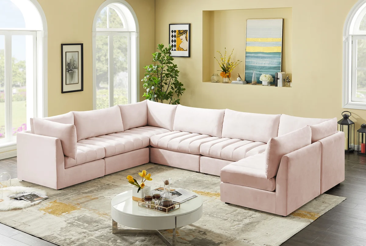 Jacob - Modular Sectional 7 Piece - Pink