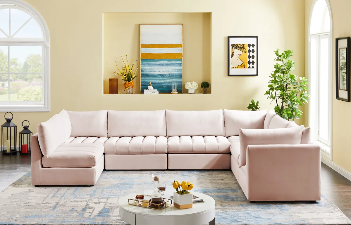 Jacob - Modular Sectional 7 Piece - Pink