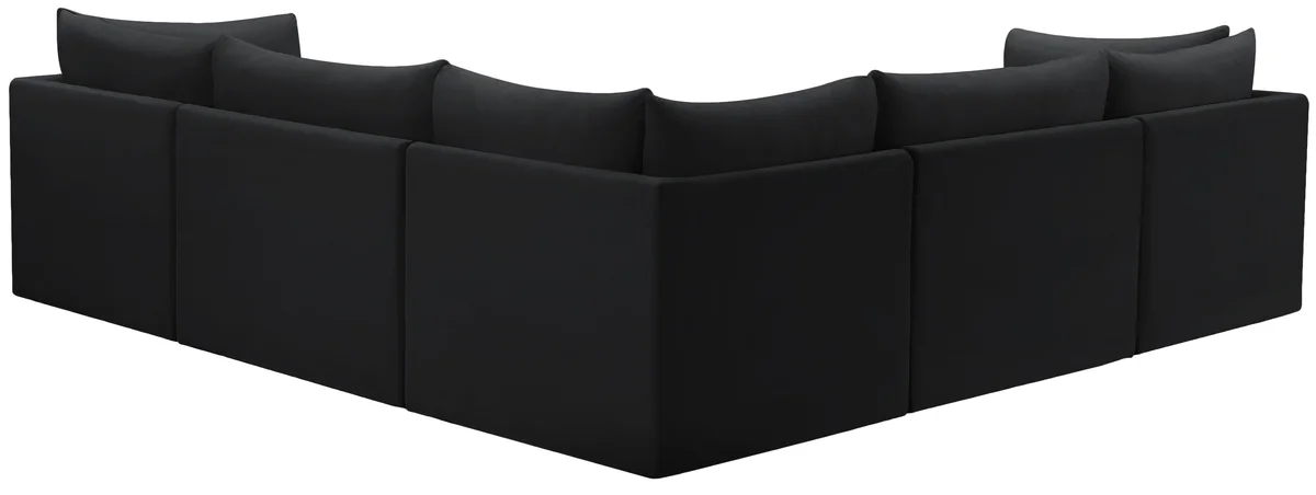 Jacob - Modular Corner Sectional 5 Piece - Black