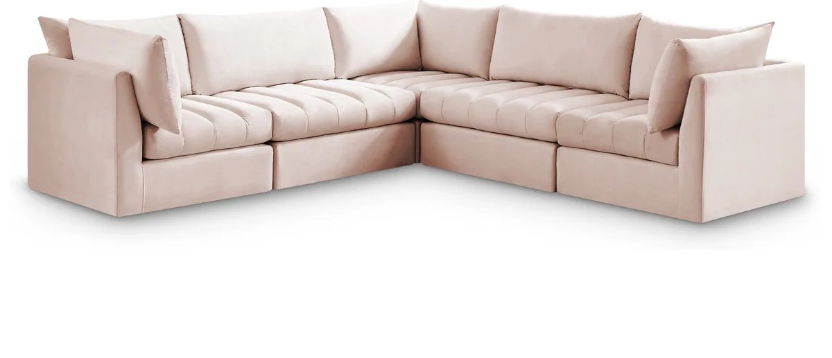 Jacob - Modular Corner Sectional 5 Piece - Pink