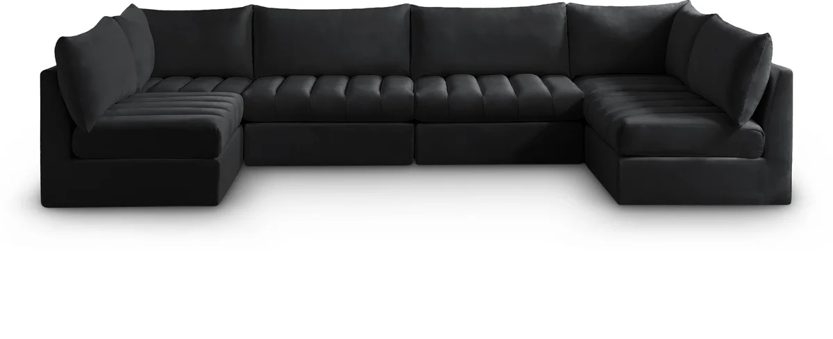 Jacob - Modular U-Shaped Sectional 6 Piece - Black
