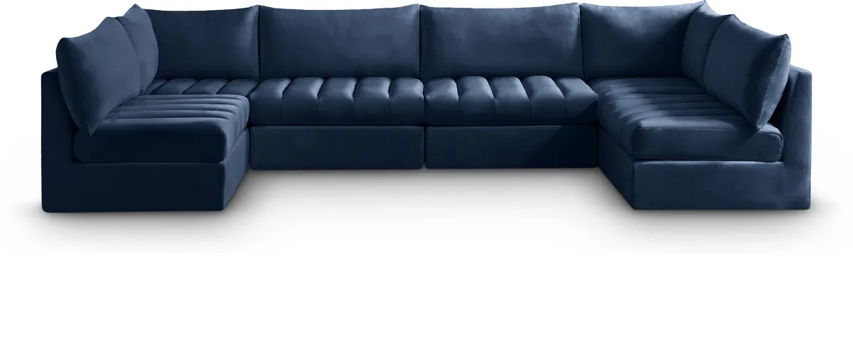 Jacob - Modular U-Shaped Sectional 6 Piece - Navy