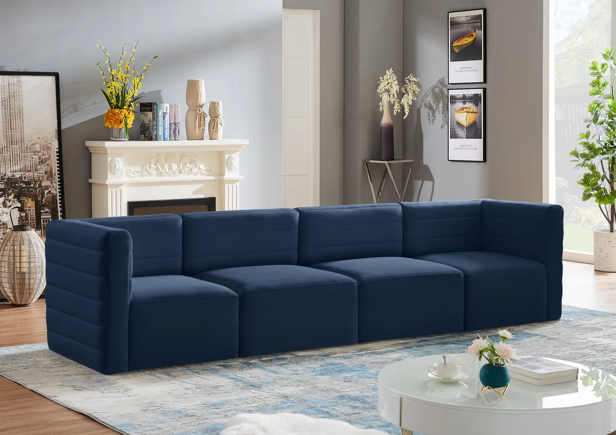 Quincy - 4 Seat Modular Sofa - Navy - View 2